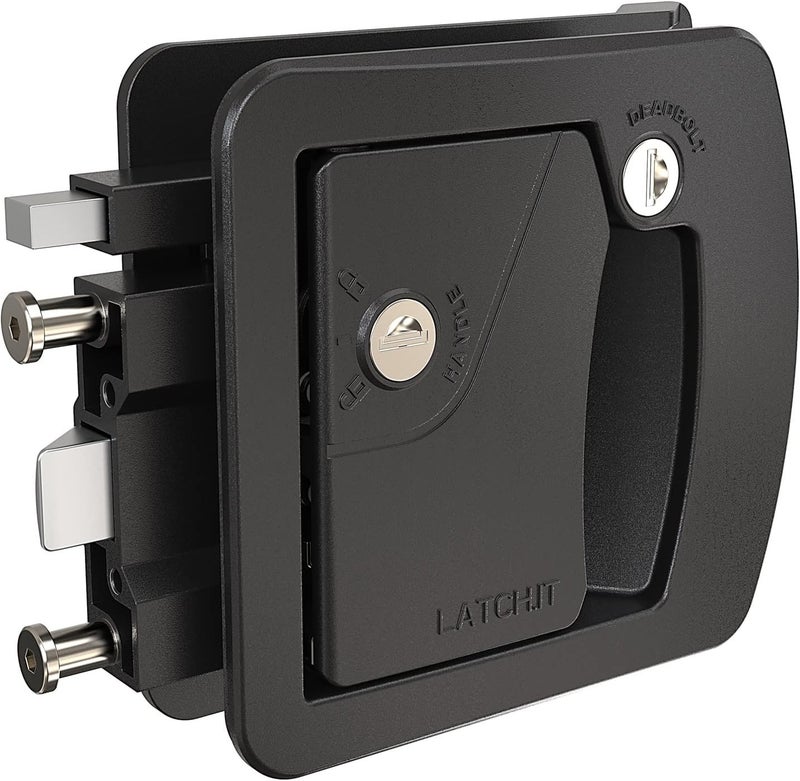 LATCH.IT RV Door Lock Replacement | Class C Camper Door Latch Fits 3.50" x 4.50" Lock Holes | 100% Metal RV Door Latch Replacement | RV Latch | Camper Door Locks with 2 High-Security Keys Included - Image 1